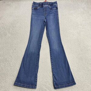 Women's mid-blue high-rise stretch flared jeans